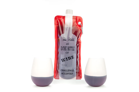 Image of Wine on the Go Flask and Cups