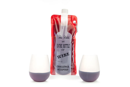 Wine on the Go Flask and Cups